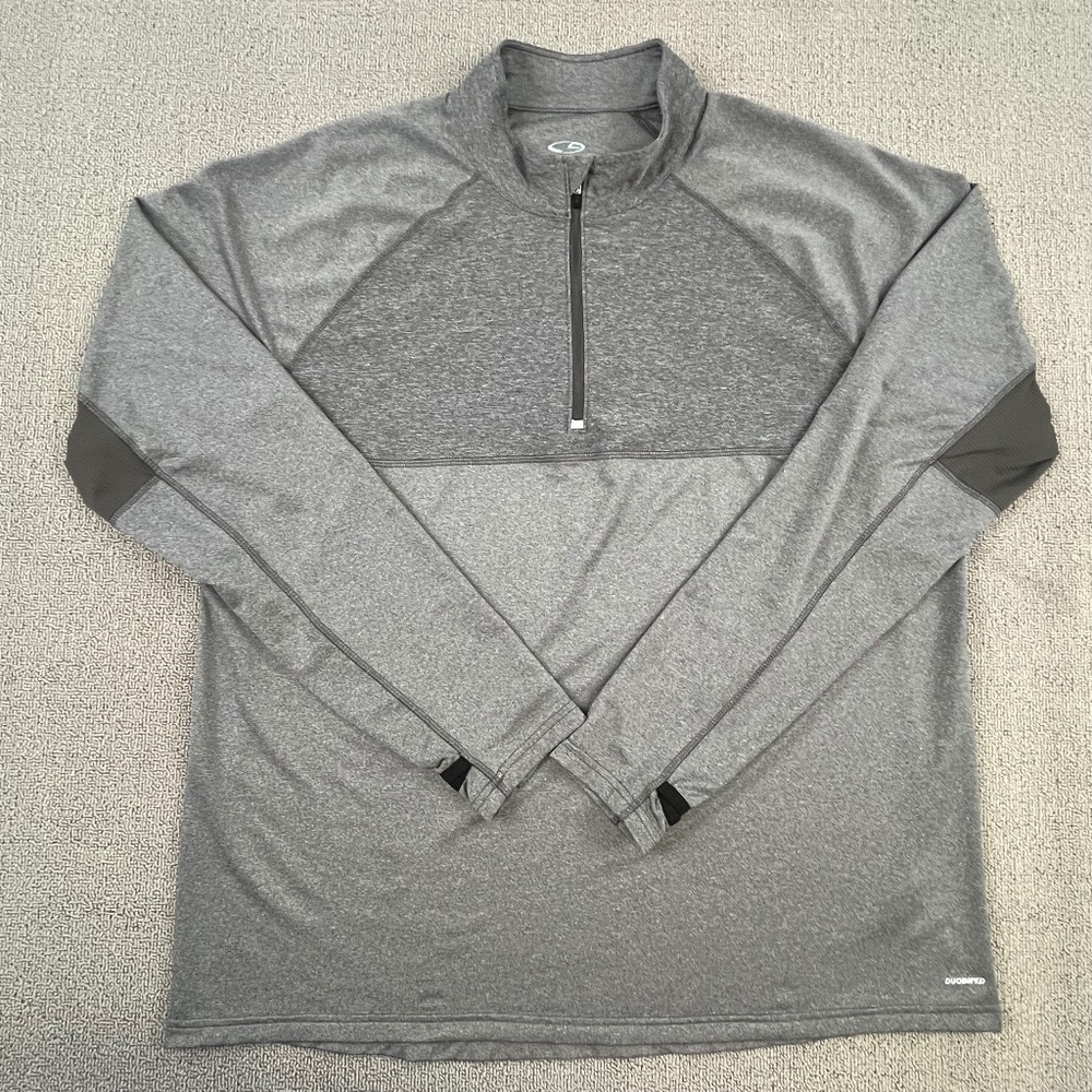 Champion DuoDry+ Shirt Adult Extra Large Gray Quarter Zip Activewear Outdoor Men